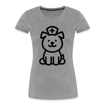 Krankenschwester - Frauen Premium Bio T-Shirt - Grau meliert - Vorne - Mia (176cm)