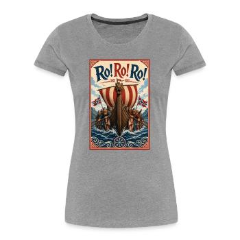 We row for Norway and win - Women's Premium Organic T-Shirt - heather grey - Front - Mia (176cm)