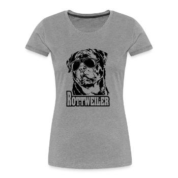 Funny ROTTWEILER cool sunglasses dog dog - Women's Premium Organic T-Shirt - heather grey - Front - Mia (176cm)