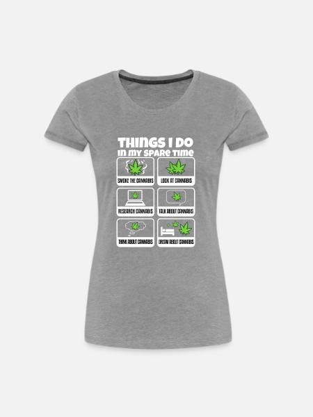 Cannabis - Frauen Premium Bio T-Shirt - Grau meliert