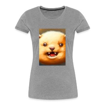 Kartoffel-Hund-Gesicht - Frauen Premium Bio T-Shirt - Grau meliert - Vorne - Mia (176cm)