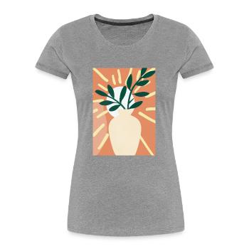 Florale Blumenformen - Frauen Premium Bio T-Shirt - Grau meliert - Vorne - Mia (176cm)