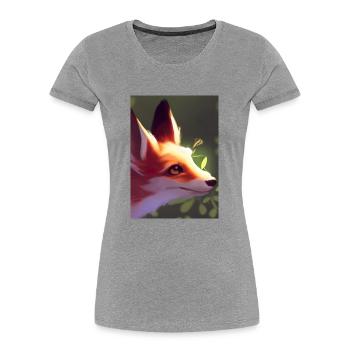 Niedliche Fuchs-Malerei - Frauen Premium Bio T-Shirt - Grau meliert - Vorne - Mia (176cm)