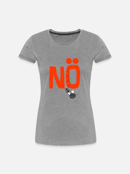 Nö - Frauen Premium Bio T-Shirt - Grau meliert