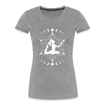 Spiritueller Buddhist Meditation Geschenk Yoga - Frauen Premium Bio T-Shirt - Grau meliert - Vorne - Mia (176cm)