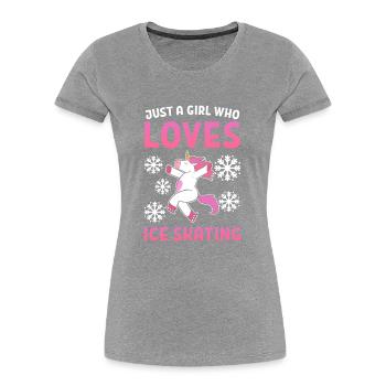 Schlittschuh Schlittschuhlaufen Eislauf - Frauen Premium Bio T-Shirt - Grau meliert - Vorne - Mia (176cm)