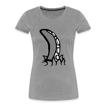Tentakel Kraken Monster aufgerissens Shirt Alien - Frauen Premium Bio T-Shirt - Grau meliert - Vorne - Mia (176cm)