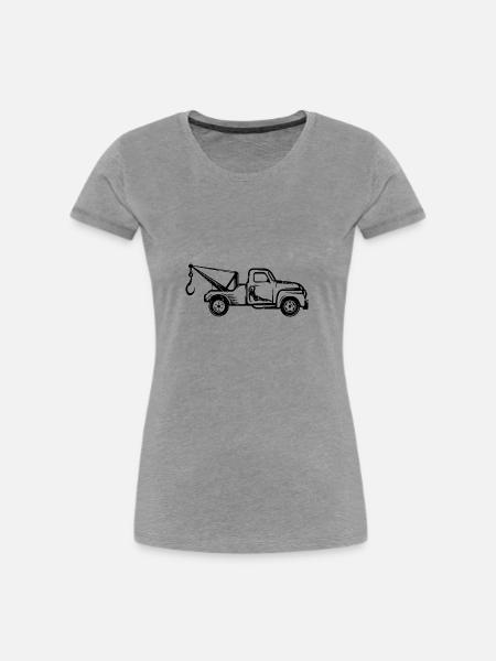 Abschlepper Abschleppwagen Abschleppdienst - Frauen Premium Bio T-Shirt - Grau meliert