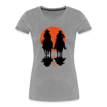 cowboy_2 - Women's Premium Organic T-Shirt - heather grey - Front - Mia (176cm)