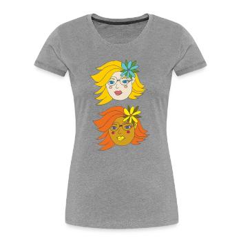 summer girls - Frauen Premium Bio T-Shirt - Grau meliert - Vorne - Mia (176cm)