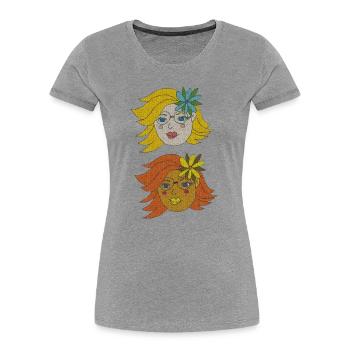 Filles d’été - T-shirt bio Premium Femme - gris chiné - Devant - Mia (176cm)