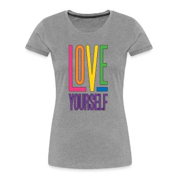 LGBTQ Pride Month - Love Yourself - Women's Premium Organic T-Shirt - heather grey - Front - Mia (176cm)