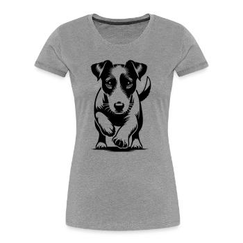 Jack Russell Terrier - Women's Premium Organic T-Shirt - heather grey - Front - Mia (176cm)