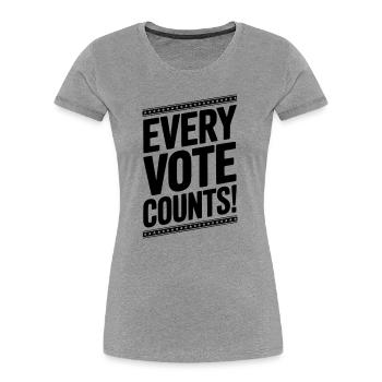 Jede Stimme zählt - Frauen Premium Bio T-Shirt - Grau meliert - Vorne - Mia (176cm)