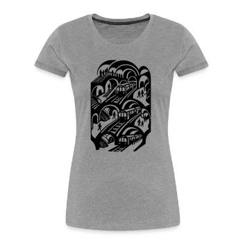 U-Bahn Station Untergrund Metro ÖPNV - Frauen Premium Bio T-Shirt - Grau meliert - Vorne - Mia (176cm)