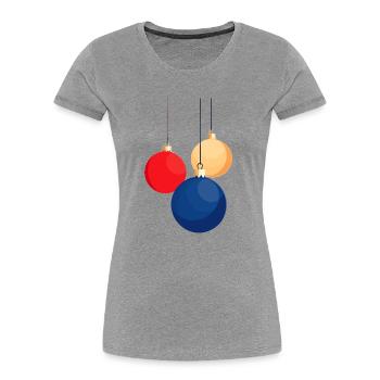 Hanging Christmas Baubles - Women's Premium Organic T-Shirt - heather grey - Front - Mia (176cm)