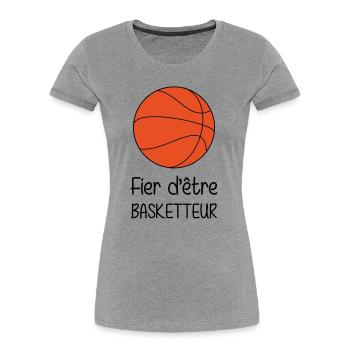 Stolz, Basketballspieler zu sein - Frauen Premium Bio T-Shirt - Grau meliert - Vorne - Mia (176cm)