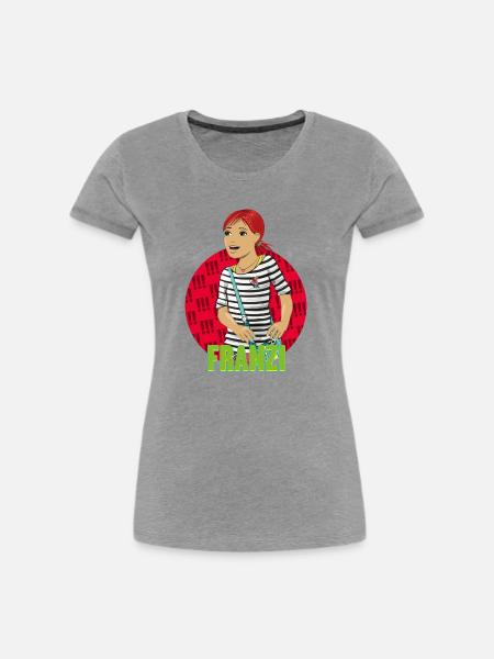 Die Drei !!! Franzi - Frauen Premium Bio T-Shirt - Grau meliert