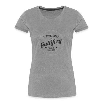 University of Gallifrey - Frauen Premium Bio T-Shirt - Grau meliert - Vorne - Mia (176cm)