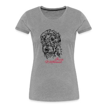 IRISH WOLFHOUND Irish Wolfhound Wilsigns dogs - Women's Premium Organic T-Shirt - heather grey - Front - Mia (176cm)