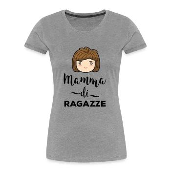 Maman de fille Mère Filles Fête des mères - T-shirt bio Premium Femme - gris chiné - Devant - Mia (176cm)