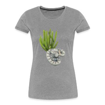 Klapperschlange - Frauen Premium Bio T-Shirt - Grau meliert - Vorne - Mia (176cm)