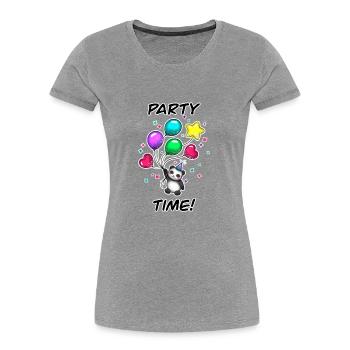 Party Time! - Frauen Premium Bio T-Shirt - Grau meliert - Vorne - Mia (176cm)