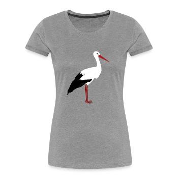 Stork stands - Women's Premium Organic T-Shirt - heather grey - Front - Mia (176cm)