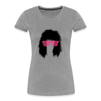 shutter glasses - hair - hairstyle - Women's Premium Organic T-Shirt - heather grey - Front - Mia (176cm)