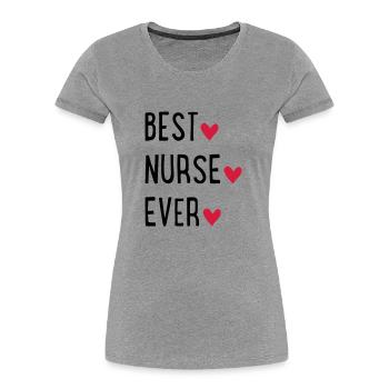 Krankenschwester - Frauen Premium Bio T-Shirt - Grau meliert - Vorne - Mia (176cm)
