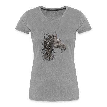 baby unicorn shirt sayings christmas gift - Frauen Premium Bio T-Shirt - Grau meliert - Vorne - Mia (176cm)