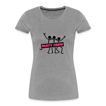 Party Crew Team - Women's Premium Organic T-Shirt - heather grey - Front - Mia (176cm)