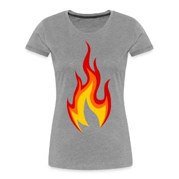 Feuer Flamme Illustration - Frauen Premium Bio T-Shirt - Grau meliert - Vorne - Mia (176cm)