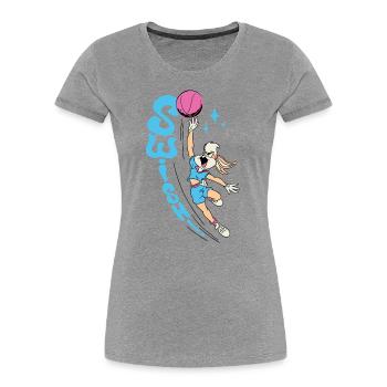 Looney Tunes Lola Bunny Swish! Basketball-Design - Frauen Premium Bio T-Shirt - Grau meliert - Vorne - Mia (176cm)