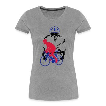 Rennrad - Women's Premium Organic T-Shirt - heather grey - Front - Mia (176cm)