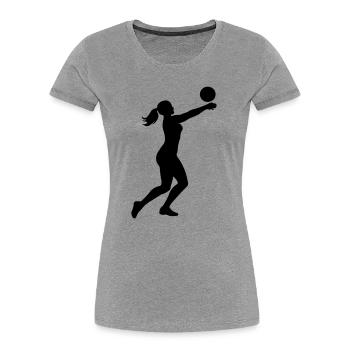 Volleyball Silhouette - Women's Premium Organic T-Shirt - heather grey - Front - Mia (176cm)