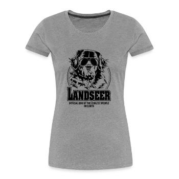 LANDSEER les chiens les plus cool disent Wilsigns - T-shirt bio Premium Femme - gris chiné - Devant - Mia (176cm)
