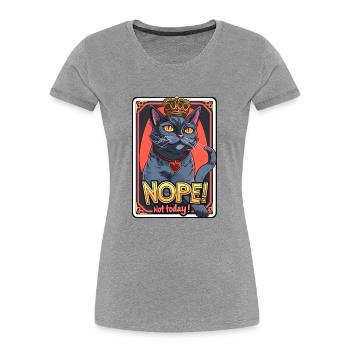 Kater hat keinen Bock - Frauen Premium Bio T-Shirt - Grau meliert - Vorne - Mia (176cm)