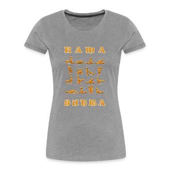 Maennel Kamasutra - Frauen Premium Bio T-Shirt - Grau meliert - Vorne - Mia (176cm)