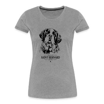 Saint Bernard Mom Hunde Hund Bernhardiner Wilsigns - Frauen Premium Bio T-Shirt - Grau meliert - Vorne - Mia (176cm)