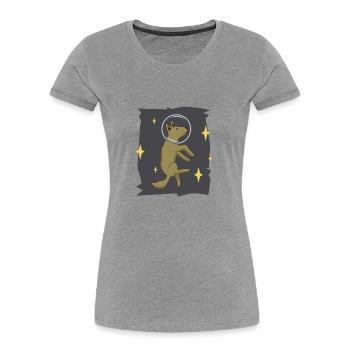 Hund - Astrodog - Geschenk - Frauen Premium Bio T-Shirt - Grau meliert - Vorne - Mia (176cm)