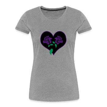 Retro roses tattoo by Patjila - Frauen Premium Bio T-Shirt - Grau meliert - Vorne - Mia (176cm)