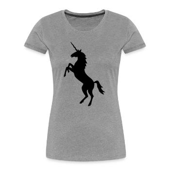 Einhorn Pferd Fantasie - Frauen Premium Bio T-Shirt - Grau meliert - Vorne - Mia (176cm)