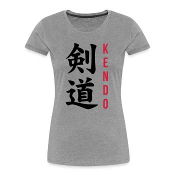 Kendo / Kendoka / Sword / Kampfkünste / Kampf - Frauen Premium Bio T-Shirt - Grau meliert - Vorne - Mia (176cm)