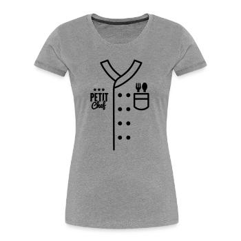 Enfants Chef Uniforme Petit Chef Enfant Costume de cuisine - T-shirt bio Premium Femme - gris chiné - Devant - Mia (176cm)