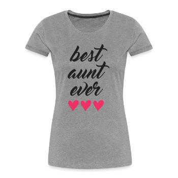 Beste Tante aller Zeiten - Frauen Premium Bio T-Shirt - Grau meliert - Vorne - Mia (176cm)