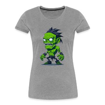 Zombie - T-shirt bio Premium Femme - gris chiné - Devant - Mia (176cm)