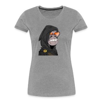 Ape Glutaugen - Frauen Premium Bio T-Shirt - Grau meliert - Vorne - Mia (176cm)