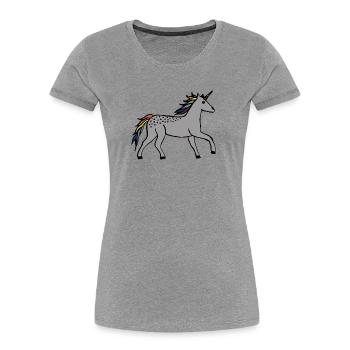 Cute Unicorn - Women's Premium Organic T-Shirt - heather grey - Front - Mia (176cm)
