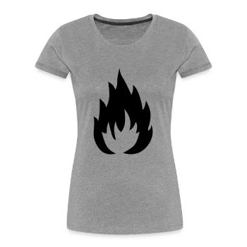 Flamme - Frauen Premium Bio T-Shirt - Grau meliert - Vorne - Mia (176cm)